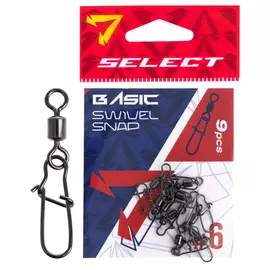 Вертлюжок з застібкою Select Basic Swivel Snap #6 (9 шт / уп), Размер: 24.5мм, Цвет воблера: Black Nickel, фото 